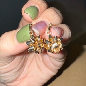 Gold Christmas Bow earrings holiday women’s presents